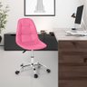 cadeira de escritorio giratoria rosa estofada botone 1