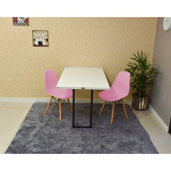 mesa 2 cadeiras dobravel de parede 120cm com cadeira eiffel rosa 2