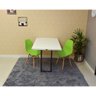 mesa dobravel retratil de parede 2 lugares 120x75 branca com cadeira eames eiffel verde 3