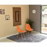 mesa dobravel retratil de parede 120x75 noronha com 2 cadeiras eames eiffel laranja 1