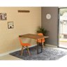mesa dobravel retratil de parede 120x75 noronha com 2 cadeiras eames eiffel laranja 2
