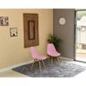 mesa dobravel retratil de parede 120x75 noronha com 2 cadeiras eames eiffel rosa 1