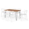 mesa de jantar retangular hairpin legs natural 130x80cm com 6 cadeiras allegra 4