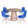 mesa de jantar redonda talia amadeirada 120cm com 4 cadeiras eiffel 5