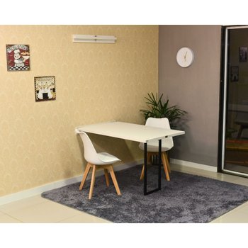 mesa dobravel retratil de parede branca 120x75cm com 2 cadeiras eiffel leda branca 1