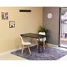 mesa dobravel retratil de parede preta 120x75 com 2 cadeiras eiffel leda branca 3