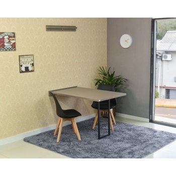 mesa dobravel retratil de parede volpi 120x75 com 2 cadeiras eiffel leda preta 1