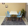 mesa dobravel retratil de parede 120x75cm com 4 cadeiras eames eiffel azul claro 2