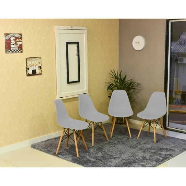 mesa dobravel retratil de parede 120x75cm com 4 cadeiras eames eiffel cinza 4