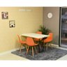mesa dobravel retratil de parede 120x75cm com 4 cadeiras eames eiffel laranja 1