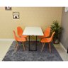 mesa dobravel retratil de parede 120x75cm com 4 cadeiras eames eiffel laranja 2
