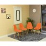 mesa dobravel retratil de parede 120x75cm com 4 cadeiras eames eiffel laranja 4
