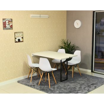 mesa dobravel retratil de parede 120x75cm com 4 cadeiras eames eiffel branco 1