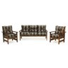 conjunto sofa havai de 3 lugares e 2 poltronas de madeira com almofadas confortaveis para sala de estar floral 6