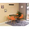 mesa dobravel retratil de parede 120x75 com 4 cadeiras eames eiffel laranja 4