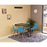 mesa dobravel retratil de parede 120x75 com 4 cadeiras eames eiffel turquesa 4