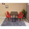 mesa dobravel retratil de parede 120x75 com 4 cadeiras eames eiffel vermelho 2