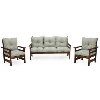conjunto sofa havai 3 lugares 2 poltronas de madeira com almofadas confortaveis bege 1