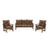 conjunto sofa havai 3 lugares 2 poltronas de madeira com almofadas confortaveis marrom 1