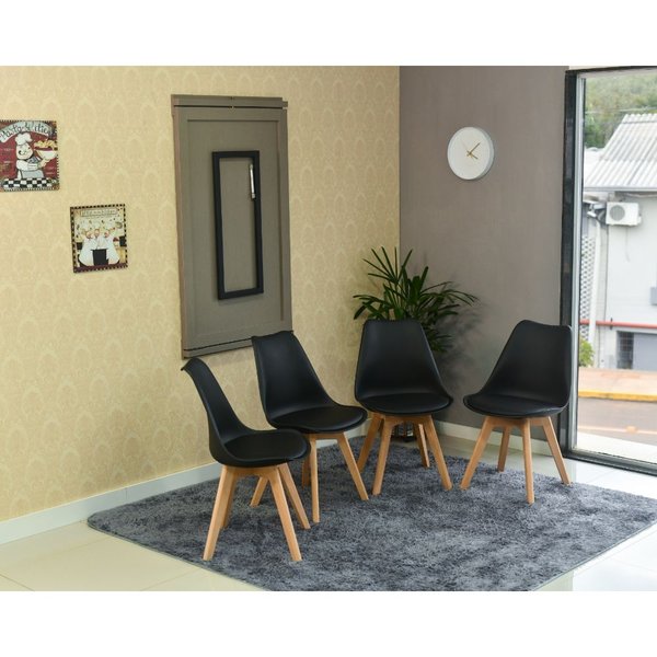 mesa dobravel retratil de parede volpi 120x75 com 4 cadeiras eiffel leda preta 4