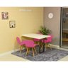 mesa dobravel retratil de parede branca 120x75cm com 4 cadeiras eiffel slim rosa 2