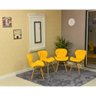 mesa dobravel retratil de parede branca 120x75cm com 4 cadeiras eiffel slim amarelo 2