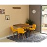 mesa dobravel retratil de parede noronha 120x75cm com 4 cadeiras eiffel slim amarelo 1