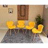 mesa dobravel retratil de parede noronha 120x75cm com 4 cadeiras eiffel slim amarelo 2