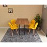 mesa dobravel retratil de parede noronha 120x75cm com 4 cadeiras eiffel slim amarelo 3