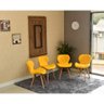 mesa dobravel retratil de parede noronha 120x75cm com 4 cadeiras eiffel slim amarelo 4