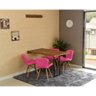 mesa dobravel retratil de parede noronha 120x75cm com 4 cadeiras eiffel slim rosa 1