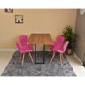 mesa dobravel retratil de parede noronha 120x75cm com 4 cadeiras eiffel slim rosa 3