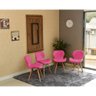 mesa dobravel retratil de parede noronha 120x75cm com 4 cadeiras eiffel slim rosa 4