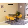 mesa dobravel retratil preta de parede 120x75 com 4 cadeiras eiffel slim amarelo 1