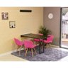 mesa dobravel retratil preta de parede 120x75 com 4 cadeiras eiffel slim rosa 2