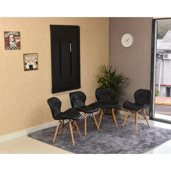 mesa dobravel retratil preta de parede 120x75 com 4 cadeiras eiffel slim preto 4