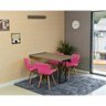mesa dobravel retrati de parede volpi 120x75cm com 4 cadeiras eiffel slim rosa 2