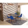 mesa dobravel retratil de parede preta 140cm com 4 cadeiras eames eiffel azul 2