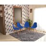 mesa dobravel retratil de parede preta 140cm com 4 cadeiras eames eiffel azul 3