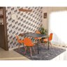 mesa dobravel retratil de parede preta 140cm com 4 cadeiras eames eiffel laranja 2