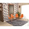 mesa dobravel retratil de parede preta 140cm com 4 cadeiras eames eiffel laranja 3