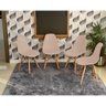 mesa dobravel retratil de parede preta 140cm com 4 cadeiras eames eiffel nude 1