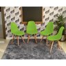 mesa dobravel retratil de parede preta 140cm com 4 cadeiras eames eiffel verde 1