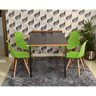 mesa dobravel retratil de parede preta 140cm com 4 cadeiras eames eiffel verde 4