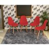 mesa dobravel retratil de parede preta 140cm com 4 cadeiras eames eiffel vermelho 1
