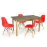 mesa de jantar retangular luiza natural 135x80cm com 4 cadeiras eames eiffel 1