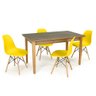 mesa de jantar retangular luiza natural 135x80cm com 4 cadeiras eames eiffel 2