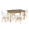 mesa de jantar retangular luiza natural 135x80cm com 4 cadeiras eames eiffel 5