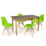 mesa de jantar retangular luiza natural 135x80cm com 4 cadeiras eames eiffel 13
