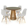 mesa de jantar redonda 100cm natural luana amadeirada com 4 cadeiras eames eiffel magazine decor 6